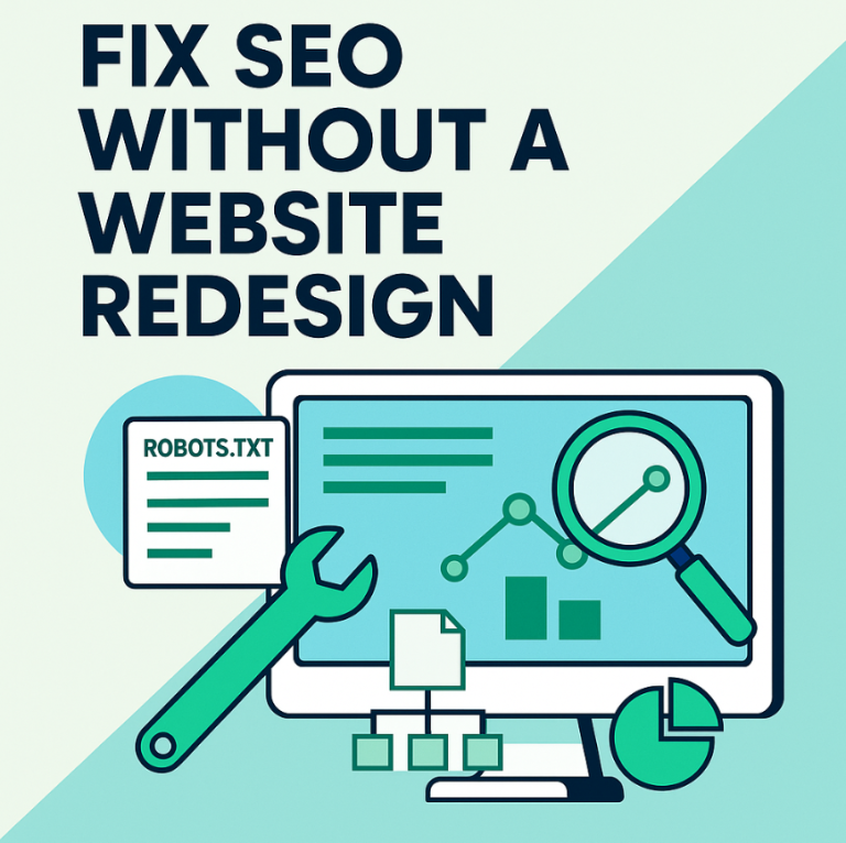 Screenshot 2025-07-02 133158 » Web Design New Jersey | NYC » Web Design New Jersey | NYC An image depicting how to fix SEO without a complete website redesign